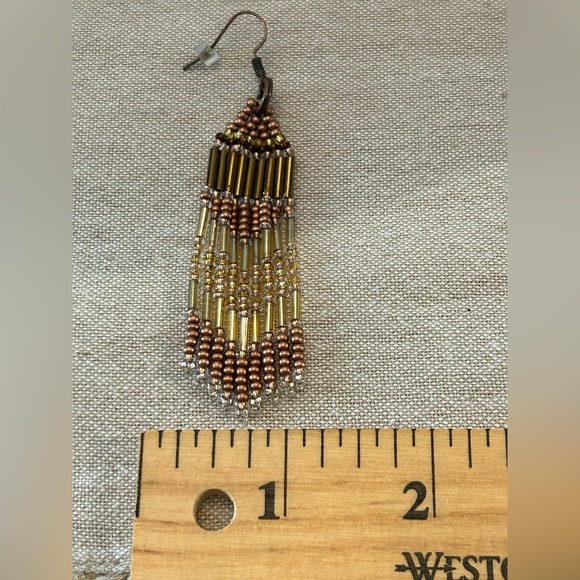 Handmade Beaded Dangle Earrings - Picture 5 of 6